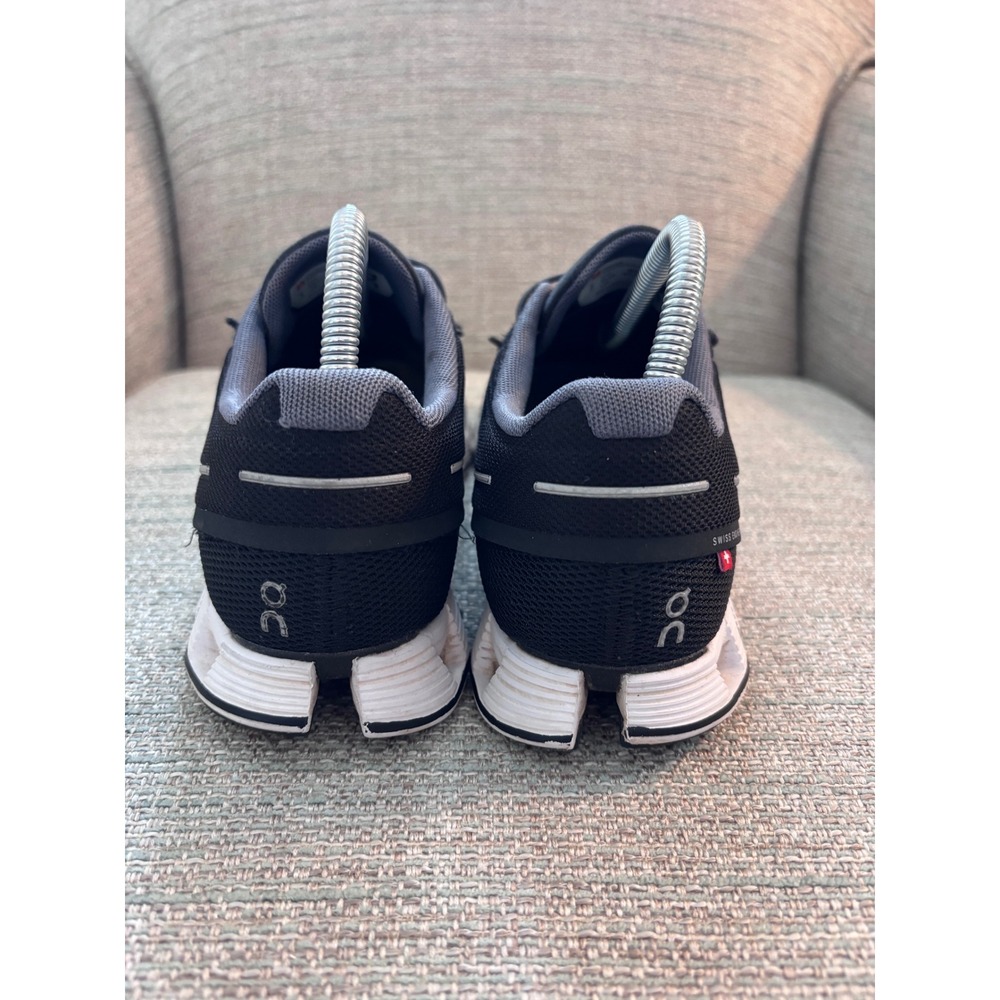 On Cloud Running Shoes Black White Mesh Sneakers Womens 9 - Picture 4 of 10